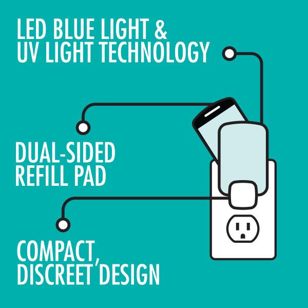 STEM Light Trap, Attracts and Traps Flying Insects, Emits Soft Blue Light, Includes Starter Kit with 1 Light Trap and 1 Refill