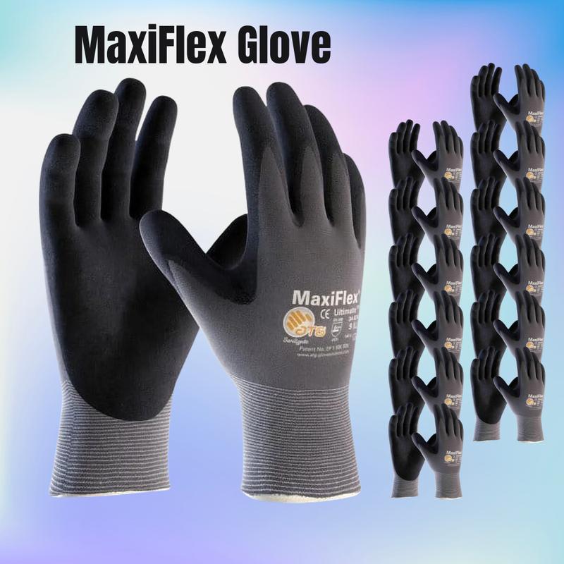 MaxiFlex Ultimate Glove PIP 34-874 M L XL | 34874 Foam Nitrile Palm Coated Gloves | 12 pack | Industrial Task| Cleaning Gloves | Gardening, Heavy Duty