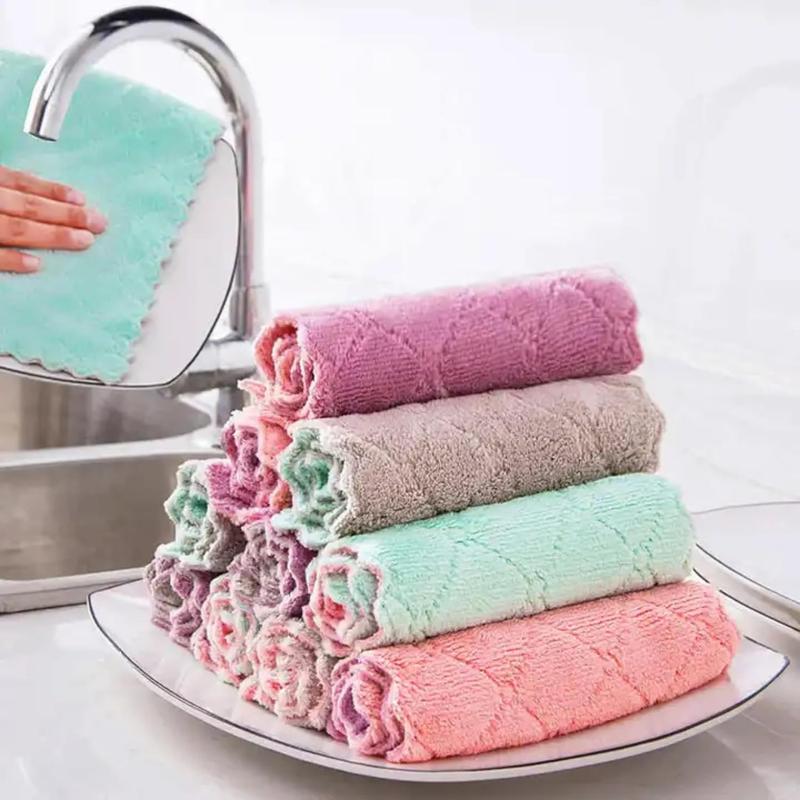 24-Pack Kitchen Cloths - Multicolor Microfiber Towels, Clean Kitchen, Dishwashing, Bath, car, Ultra Soft, Absorbent Cleaning Fleece Hand  Velvet