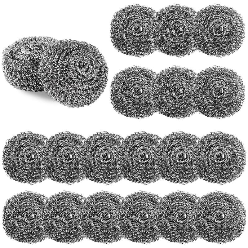 Stainless Steel Cleaning Ball, 20pcs Kitchen Stainless Steel Scrubber for Cleaning Dish Pots Pans Grills, Household Cleaning Tool, Summer Essentials