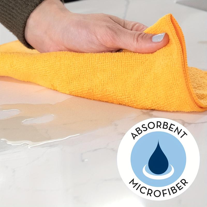 5pcs Multi-Purpose Microfiber Cloth - Streak-Free, Super Absorbent - Ideal for Kitchen and Bathroom Surfaces Cleaning