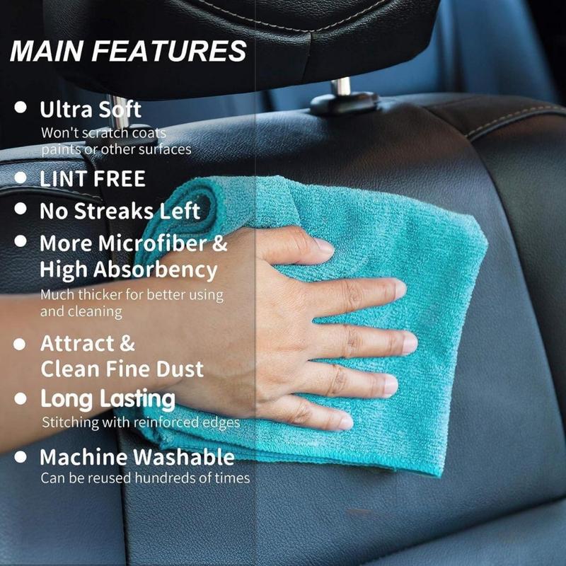 Microfiber Cleaning Cloth - Pack of 8, Size: 12 x 16 in, Multi-Functional Cleaning Towels, Highly Absorbent Cleaning Rags, Lint-Free, Streak-Free Cleaning Cloths for Car Kitchen Home(Creative Life Pavilion)