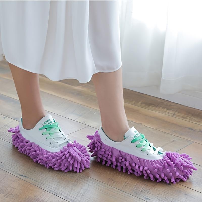 Best price 2pcs Reusable Microfiber Mop Slippers - Effortless Floor Cleaning Socks for Women - Super Absorbent, Machine Washable, Ideal for Home, Office, Bathroom & Kitchen - Comfortable Dust & Hair Remover-4