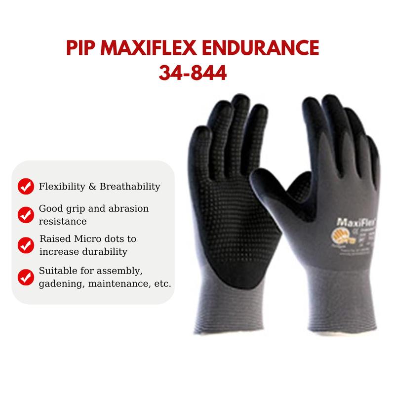 MaxiFlex Ultimate Glove PIP 34-874 M L XL | 34874 Foam Nitrile Palm Coated Gloves | 12 pack | Industrial Task| Cleaning Gloves | Gardening, Heavy Duty