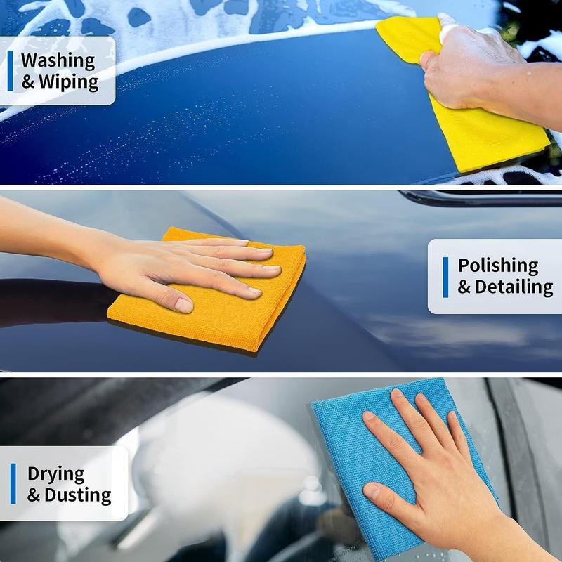 Microfiber Cleaning Cloths-5Pcs, Microfiber Towels for Cars, Premium All-Purpose Car Cloth, Dusting Cloth Cleaning Rags, Absorbent Microfiber Cloth for SUVs, House, Kitchen, Window, Gift-12×12