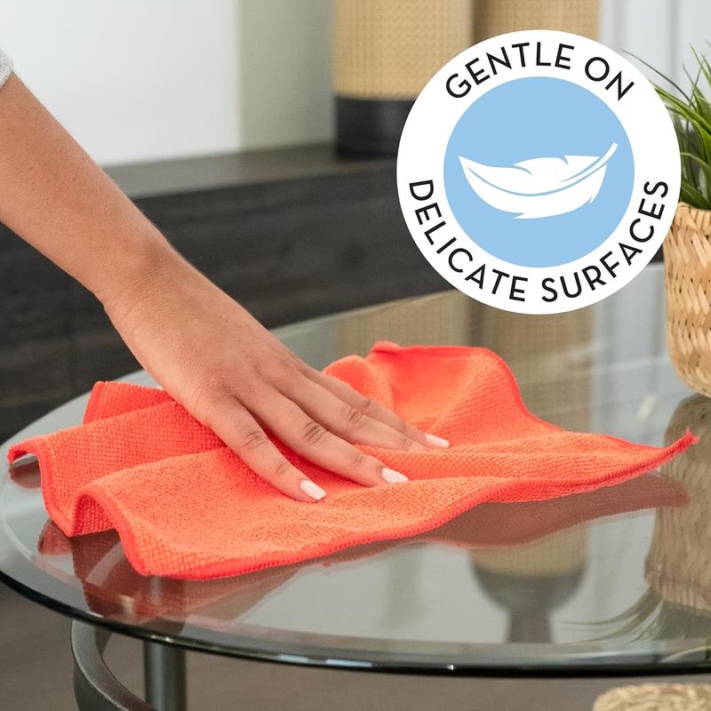 5pcs Multi-Purpose Microfiber Cloth - Streak-Free, Super Absorbent - Ideal for Kitchen and Bathroom Surfaces Cleaning