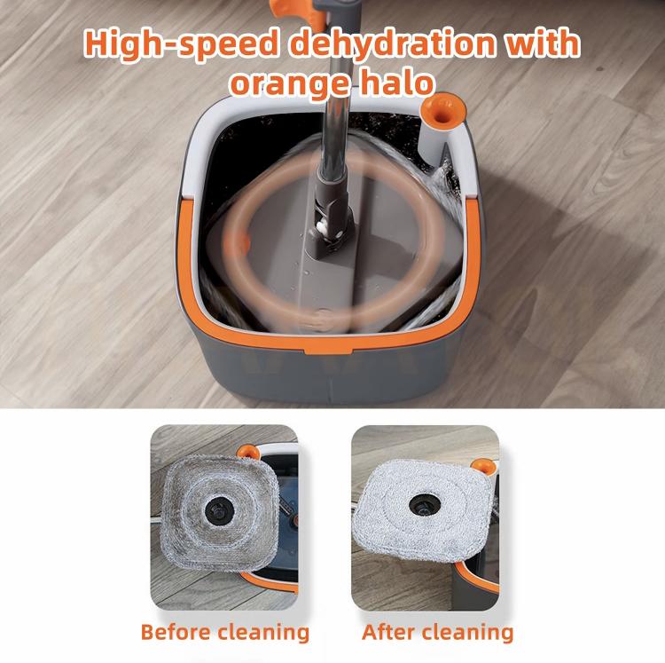 Spin Mop & Bucket Set Only Mop Pads with Self-Separating Dirty Water & Clean Water System, Self-Drying 360° Spin Square Mop Head for Hardwood Tile Marble Floors,Cleaning Mop after the party,adjustable hand tool