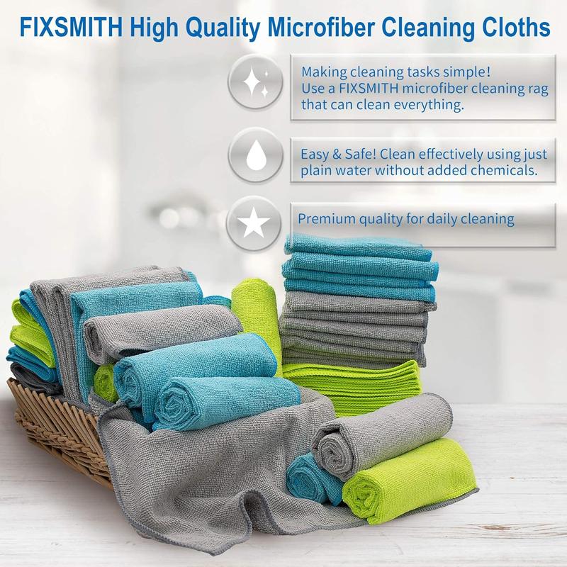 Microfiber Cleaning Cloth - Pack of 50, Microfiber Towels for  16 x 12 in, Highly Absorbent Cleaning Rags, Lint-Free, Streak-Free Cleaning Cloths for  Kitchen Home Office