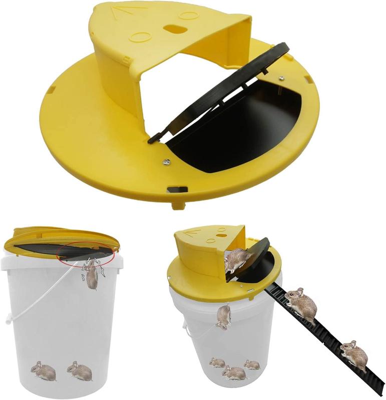 Mouse Trap Bucket Flip Lid - Automatic Reset Flip and Slide Mouse Trap - Humane Mouse Rat Traps for Indoor Outdoor Use - Reusable Mouse Trap