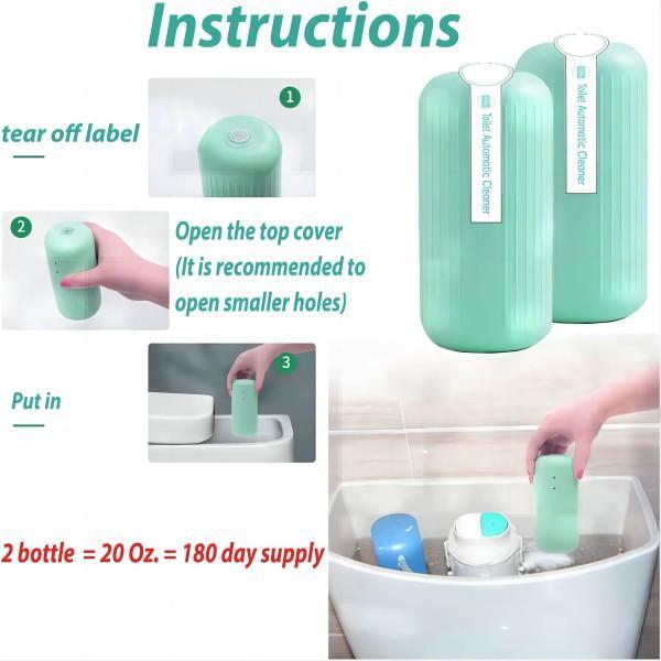 2 PCS Automatic Toilet Bowl Cleaner System Toilet Bowl Cleaners Automatic Slow Dissolve  In Tank Toilet Bowl Cleaner - Automatic Toilet Cleaner - Blue Toilet Bowl Cleaner