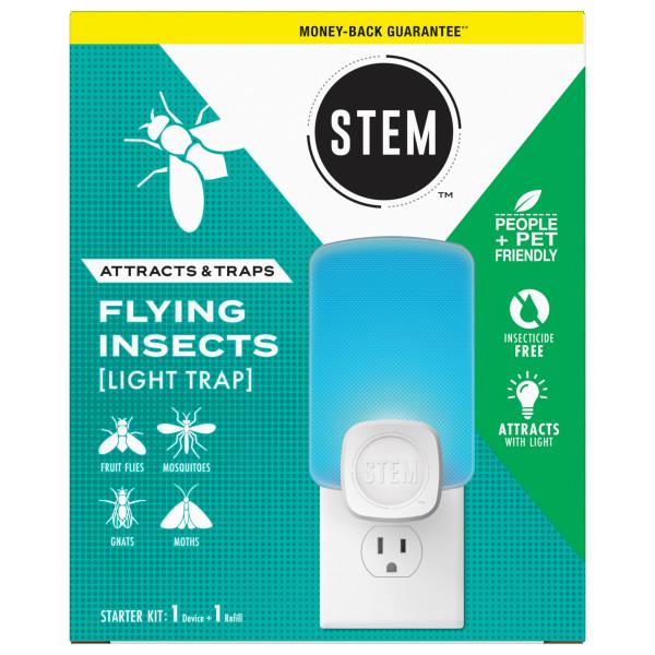 STEM Light Trap, Attracts and Traps Flying Insects, Emits Soft Blue Light, Includes Starter Kit with 1 Light Trap and 1 Refill