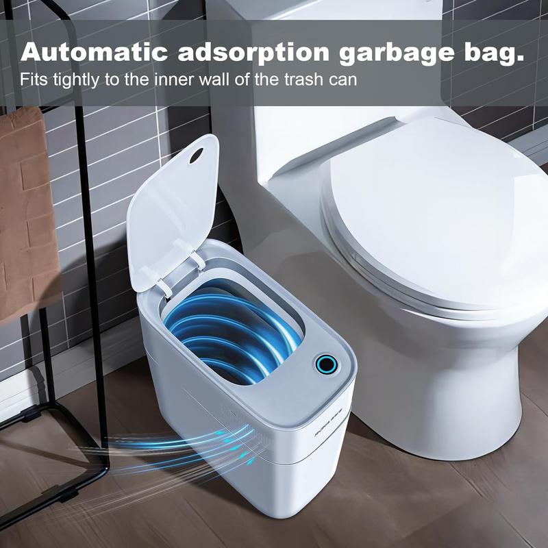 Joybos Touchless Bathroom Trash Can , Waterproof Motion Sensor Garbage Can, Slim Narrow smart Trash Bin for Office, Living Room, Kitchen,Bedroom