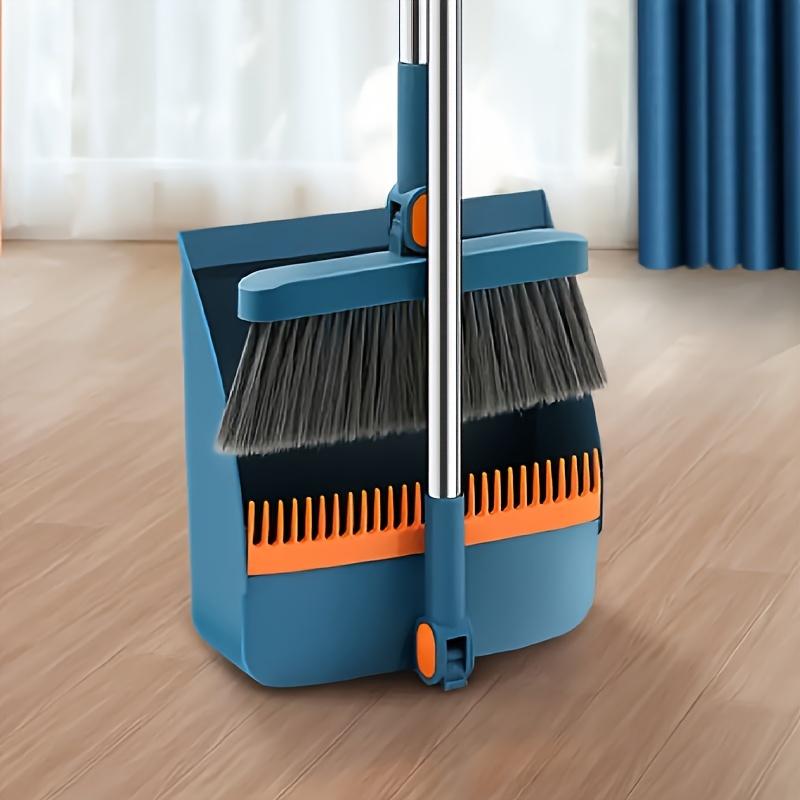 One set, household broom and dustpan set, long handled floor cleaning broom and dustpan set, rotatable broom and dust removal dustpan with comb, suitable for home, kitchen, room, office, cleaning