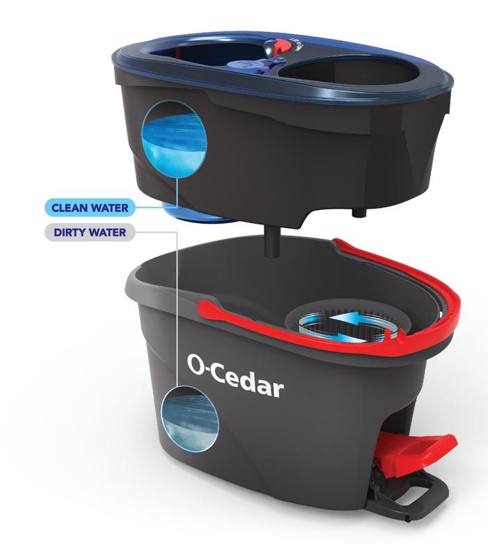 O-Cedar RinseClean Spin Mop & Bucket | Mop with Clean Water | Removes over 99% of Bacteria | Safe for All Hard Floors