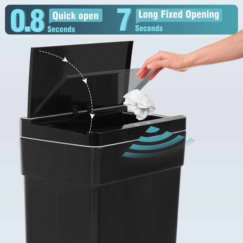 13 Gallon Trash Can Kitchen,Automatic Garbage Can Waste Bin,Contactless Bedroom Bathroom with Lid Large Capacity Trash Bin Home Office 50 Liters