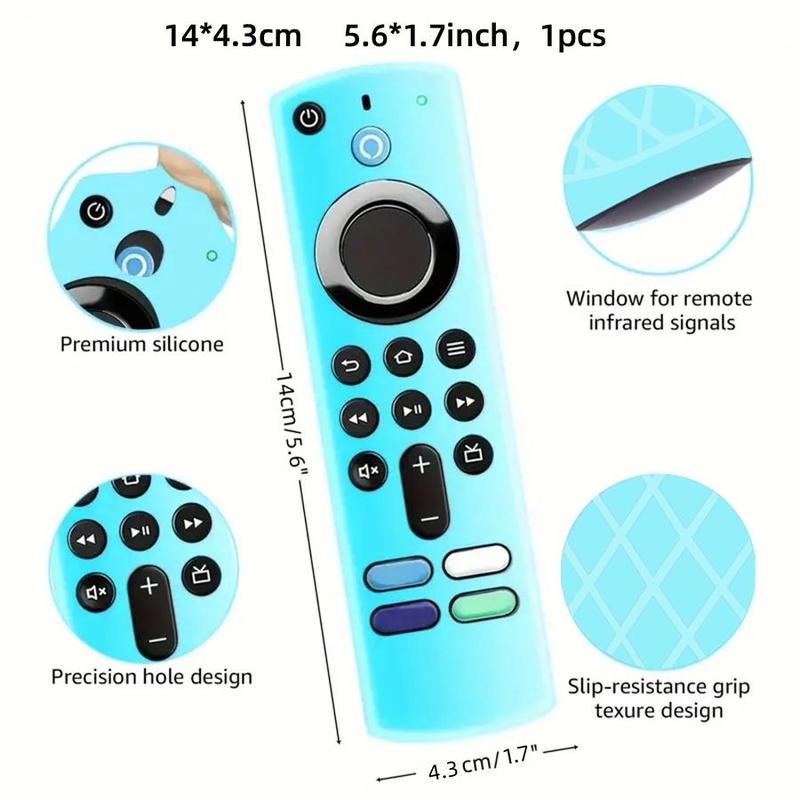 Glow in The Dark Remote Control Cover, Remote Control Case with Lanyard, Dustproof Remote Control Protector for Fire TV Stick 4K Lite Cube Controls