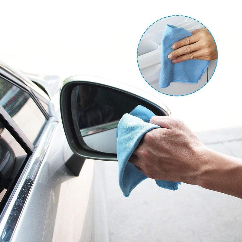 8Pcs Microfiber Towel Cleaning Cloth Mop 12x12 inch for Glass Windows Mirrors Home Kitchen Car