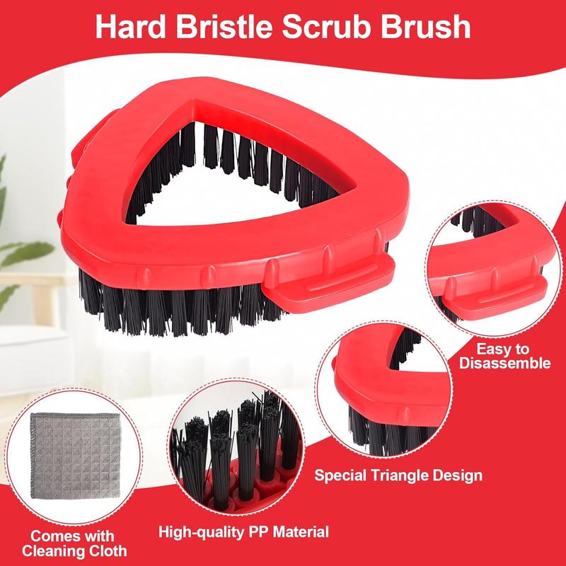 Scrub Brush for O Cedar RinseClean 2 Tank System, Ocedar Scrubber Mop , Spin Mop Scrub Brush  Replacement, 1 Cleaning Clothes & 2 count Hard Bristle Floor Scrub Brush for Bathroom, Kitchen, Tub