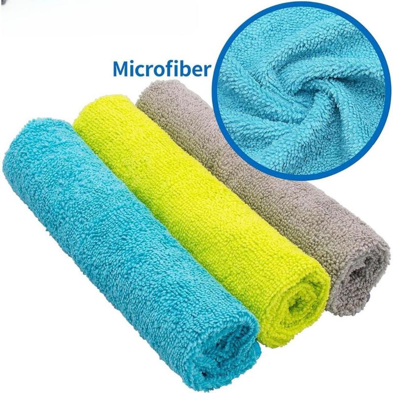 Microfiber Cleaning Cloth - Pack of 8, Size: 12 x 16 in, Multi-Functional Cleaning Towels, Highly Absorbent Cleaning Rags, Lint-Free, Streak-Free Cleaning Cloths for Car Kitchen Home(Creative Life Pavilion)