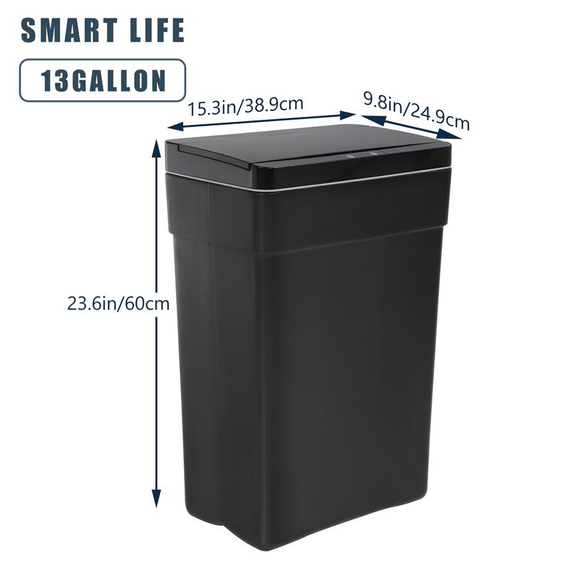 13 Gallon Trash Can Kitchen,Automatic Garbage Can Waste Bin,Contactless Bedroom Bathroom with Lid Large Capacity Trash Bin Home Office 50 Liters