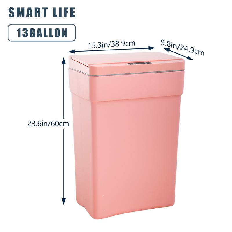 13 Gallon Trash Can Kitchen,Automatic Garbage Can Waste Bin,Contactless Bedroom Bathroom with Lid Large Capacity Trash Bin Home Office 50 Liters