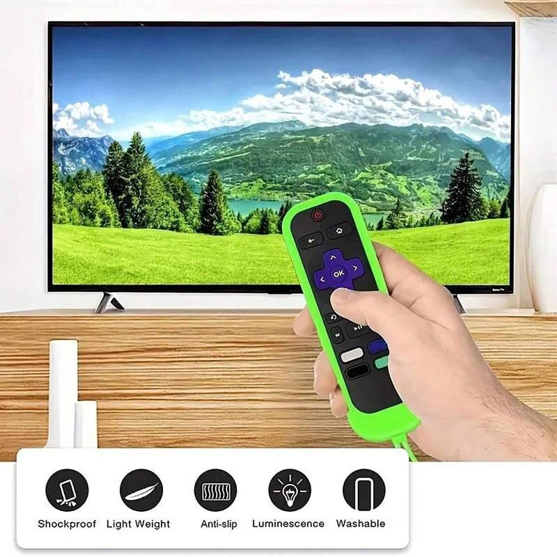 Silicone Luminous Remote Control Cover, 1 Count Glow in The Dark Remote Case, Dustproof Remote Control Cover for Home Living Room