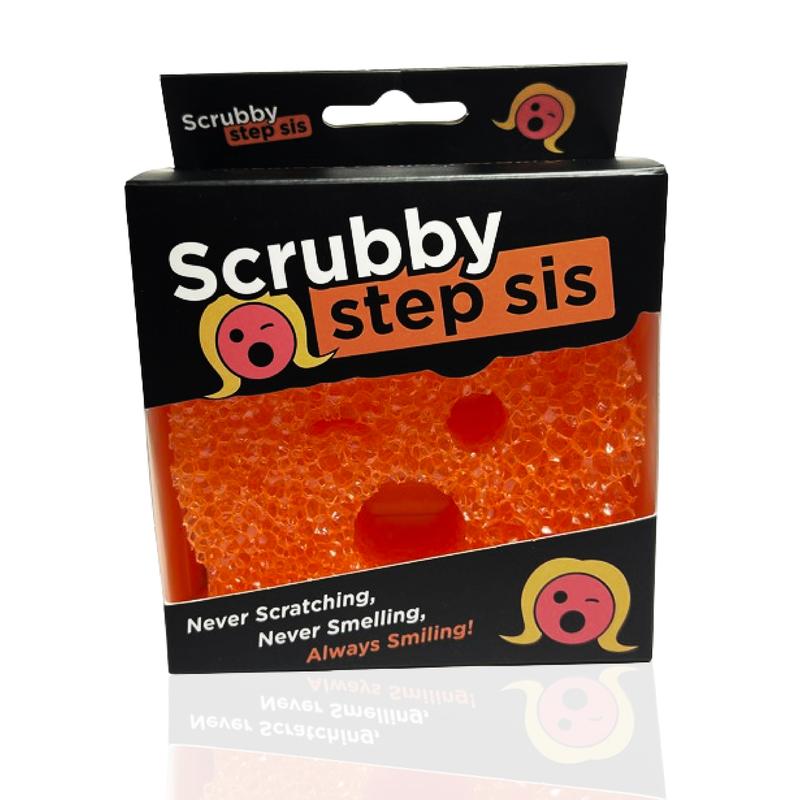 Scrubby Step Sis: The Ultimate Sponge & Scour Pad Tool and Scrubber ! kitchen sponge Utensil Cleaning, Pots, Pans, and Stainless Surfaces. Dishes, Grime, and Tough Messes! Dish Towel, Anti-Scratch, Dishware Cleaning Supplies