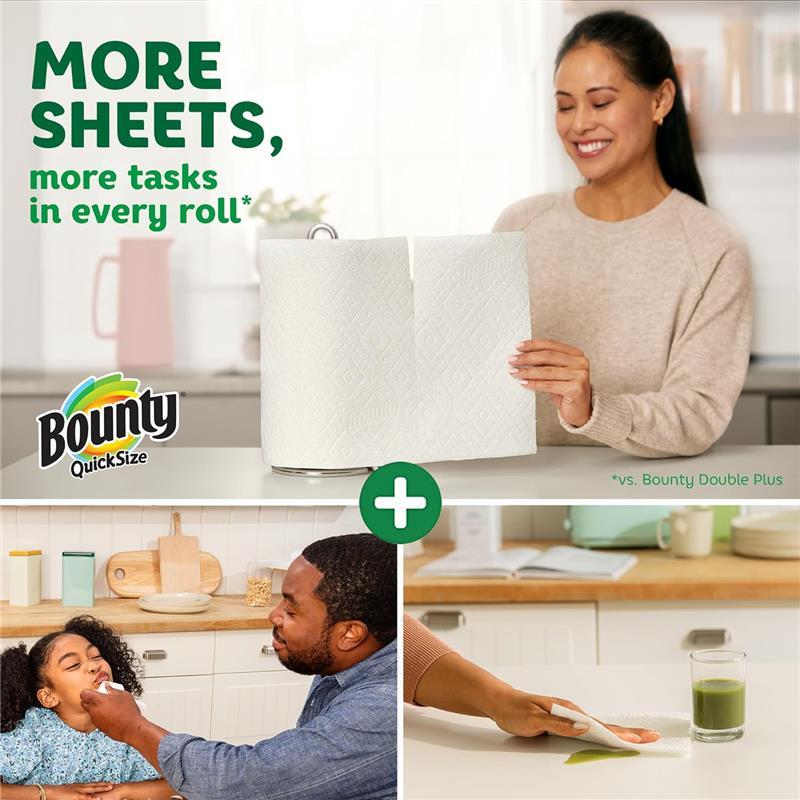 12 Pack Quick A-Size Paper Towels, White, 12 Family Rolls = 24 Regular Rolls For Kitchen and Household Paper Towels Toilet Wipes