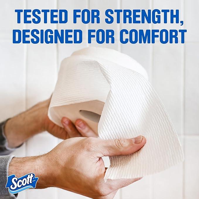 Scott ComfortPlus Toilet Paper, 12 Double Rolls, 231 Sheets per Roll, Septic-Safe, 1-Ply Toilet Tissue Wipes