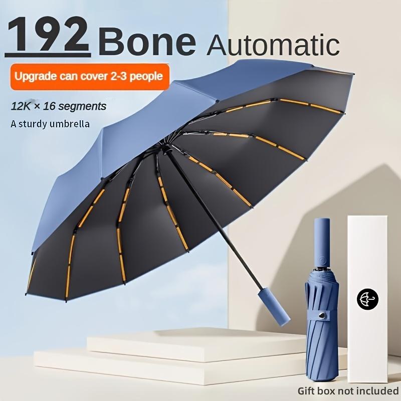 192 Ribs Large Self-Opening Umbrella, UPF50 + Sun Protection and Rain Proof, 2-3 People Windproof Business Umbrella, Solid Structure, Mature Basic Model