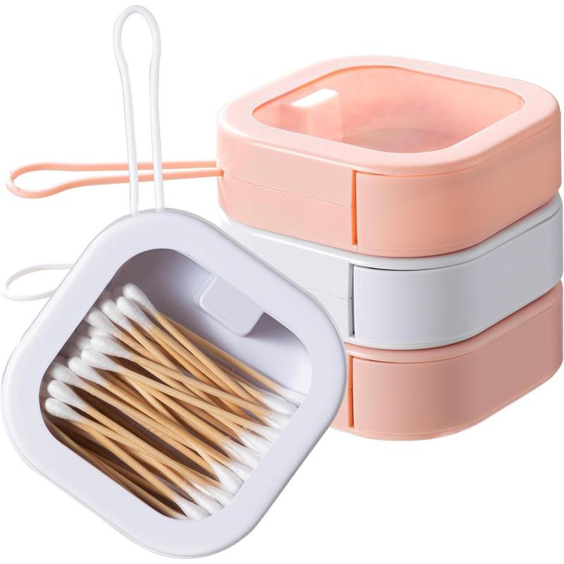 2 or 4 Pcs Portable Hair Tie Organizer Travel Q-tip Storage Containers Stackable Box for Bobby Pin Cotton Swab Hair Clips Earrings and Jewelry