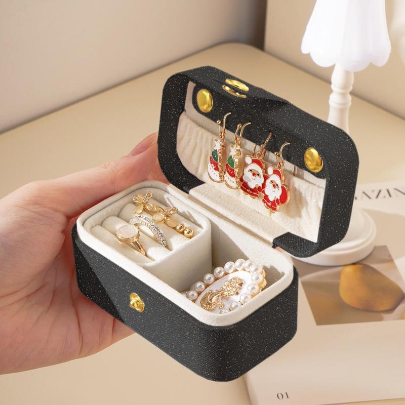 Multi-compartment Travel Jewelry Box, 1 Count Portable Jewelry Organizer, Mini Jewelry Case, Travel Storage Box, Birthday Gift