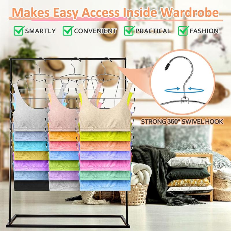 Multifunctional Bra Hanger, 1 2 3 Counts Multilayer Rotatable Bra Hanger, Space Saving Hanger for Underwear, Clothes Hanger for Home Organizer Storage, Unique Furniture for Bedroom