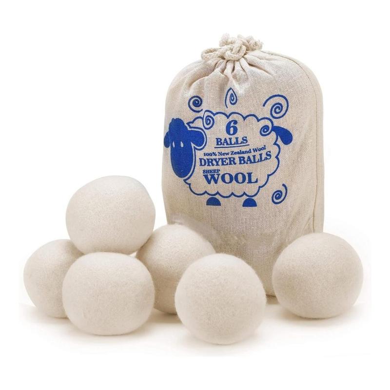 Wool Laundry Ball, 6 Counts set Reusable Laundry Natural Fabric Softener, Large Drying Ball for Home Dormitory Hotel Laundry Room