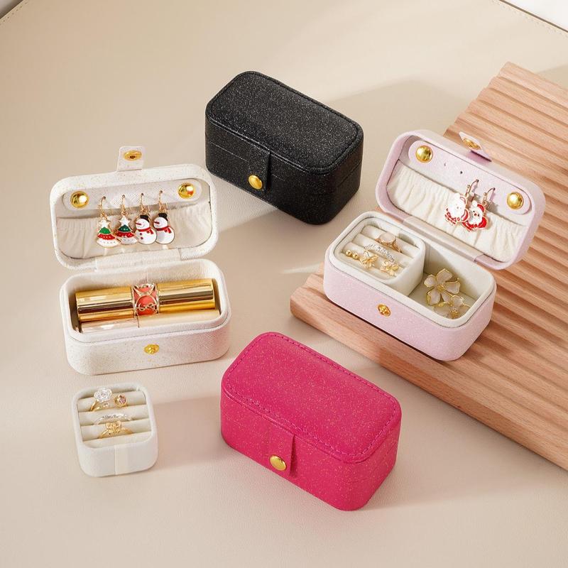 Multi-compartment Travel Jewelry Box, 1 Count Portable Jewelry Organizer, Mini Jewelry Case, Travel Storage Box, Birthday Gift