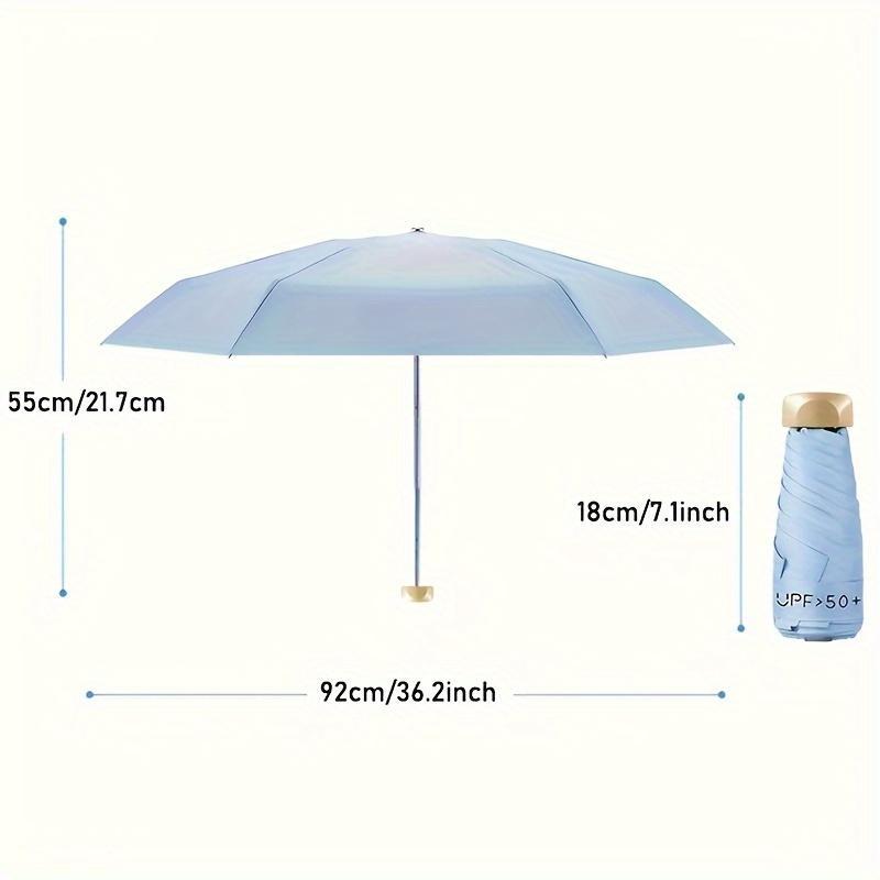 Mini Folding Umbrella, 1 Count Portable Lightweight Umbrella with Thumb Hole, Windproof Umbrella for Sun & Rain, Umbrella for Outdoor Travel