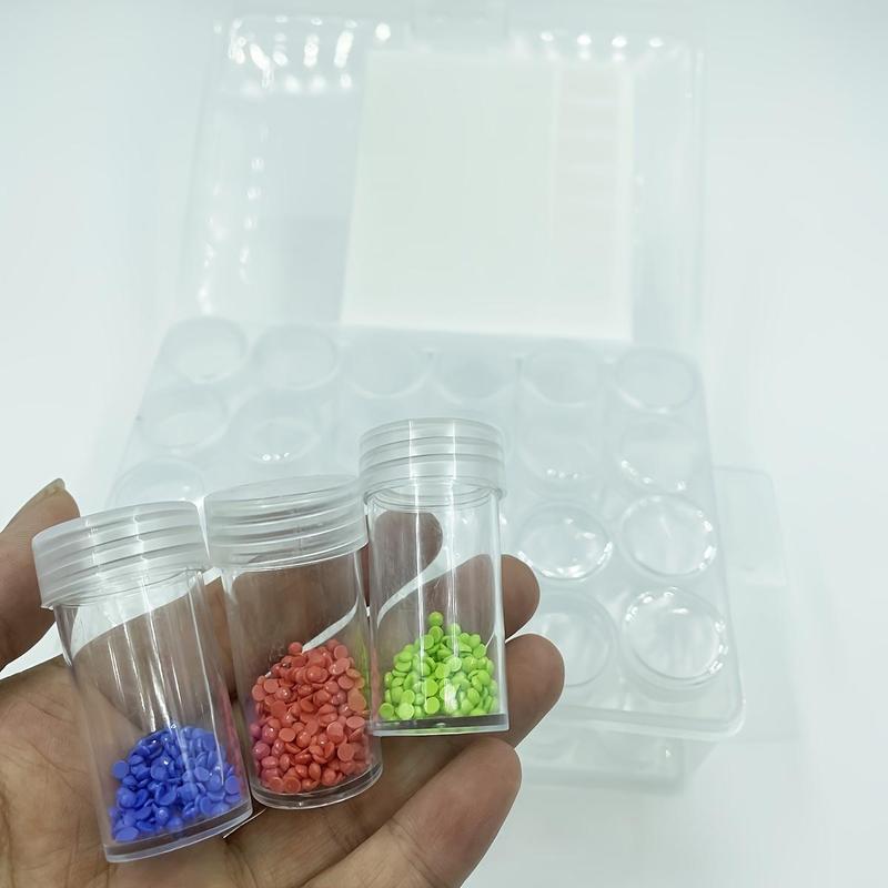 Clear Storage Box for Diamond Art Painting Accessories, 24pcs set Rhinestone Storage Bottles, Shockproof Jars for Jewelry Beads Rings Charms