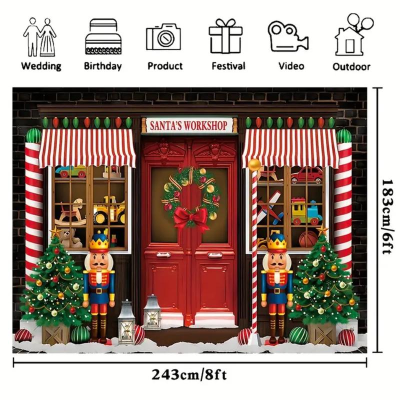 Nutcracker Soldier Christmas Photography Backdrop 7x5 ft - Perfect for Birthday, Cake Table Decor, and Portrait Photo Shoot