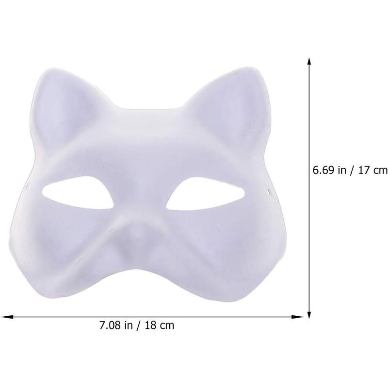 Mask, 3 count Therian  White   Blank DIY Halloween Mask  Half Facemasks Masquerade  Party