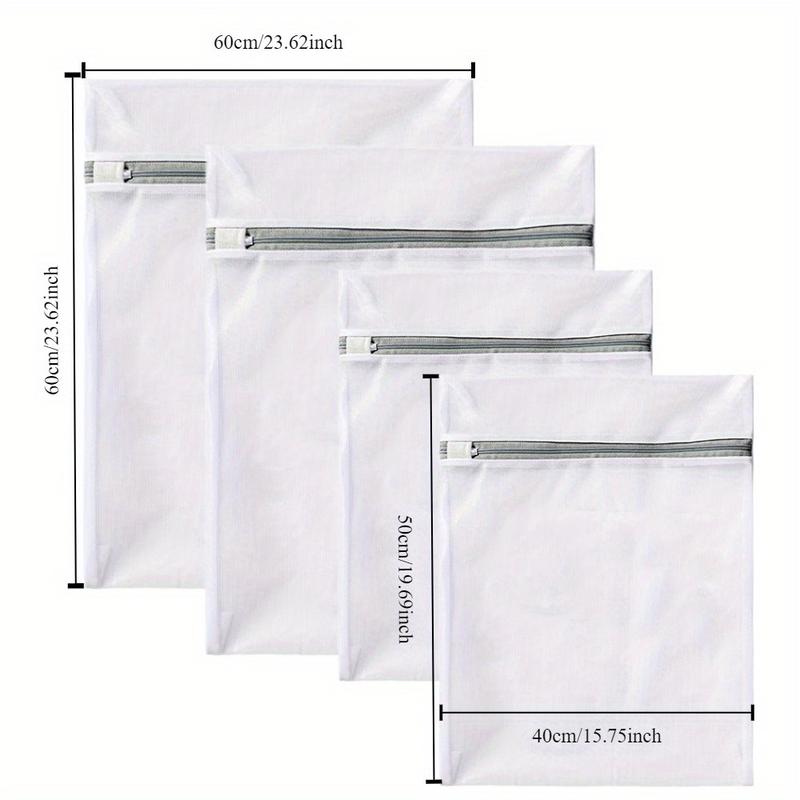 4 Pieces Mesh Laundry Bags for Delicates, for Washing Big Clothes, Sweater, Bed Sheet, Bed Cover, Blanket, Curtain Wash Bags