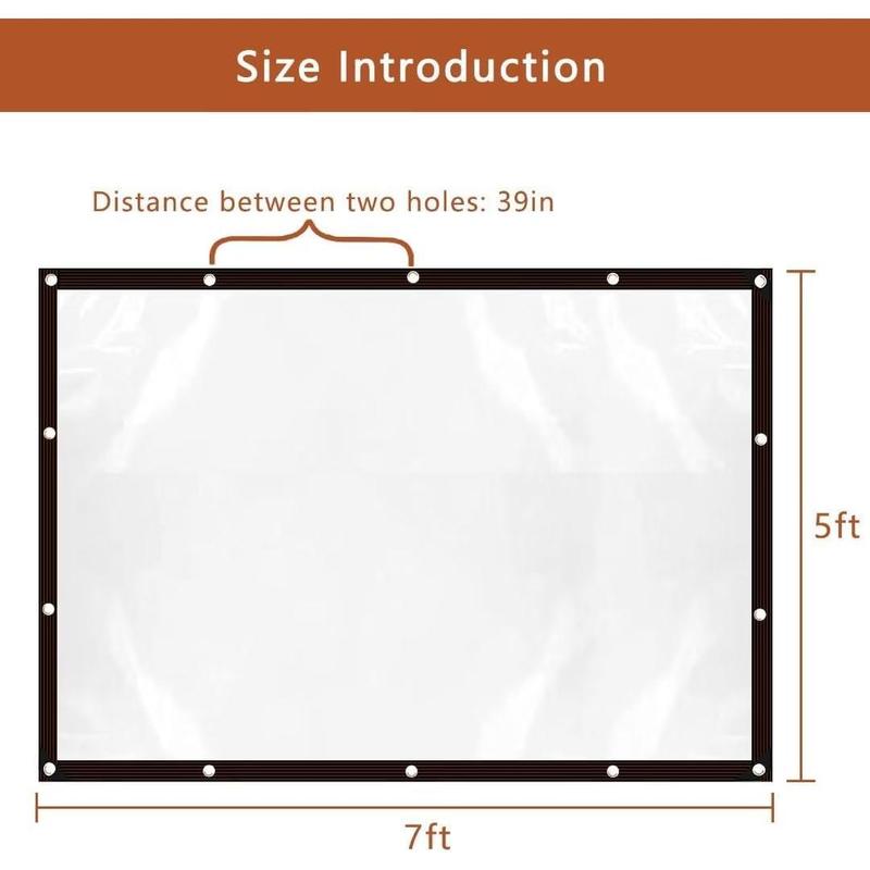 Transparent Poly Tarpaulin with Anti-Tear Design and Rustproof Grommets for Patio,Gardening,Chicken Coop and Painter's Drop Cloth Cover Waterproof