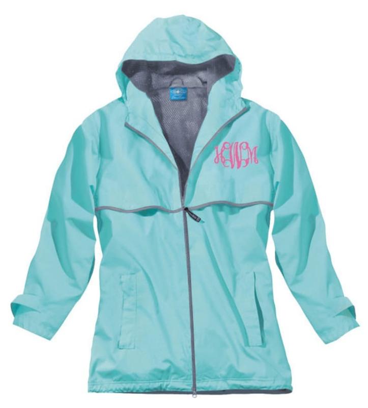 Monogrammed Charles River Rain Jacket, Monogrammed Rain Coat, Monogrammed Rain Jacket, Monogrammed Jacket, Gift for Her