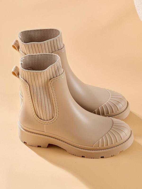 Women's Fashionable  Chelsea Rain Boots, Casual Waterproof Non-slip Outdoor Rain Boots, Female All-match Trendy Shoes for Daily Wear