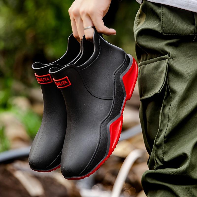 Trendy All-Weather Waterproof Rain Boots - Non-slip, Motorcycle-Ready, Rubber Construction for Outdoor Adventures - Durable Fishing & Everyday Shoes for Men & Women weatherproof camping hiking river fishing creek shooes Unisex