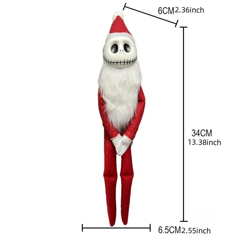 Santa Jack Skellington Doll Ornament, 1 Count Creative Halloween Themed Desktop Decoration, Home Decor Supplies for Living Room Bedroom