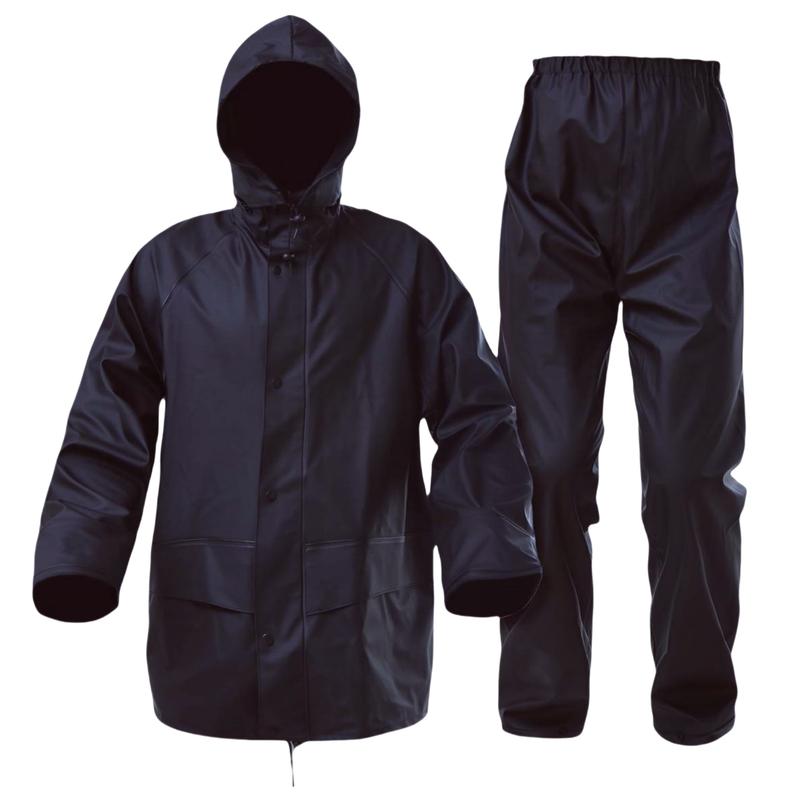 Rain Suits for Men Waterproof Rain Jacket Coat Pants Heavy Duty Women Fishing Rain Gear Workwear (Navy Blue, L)