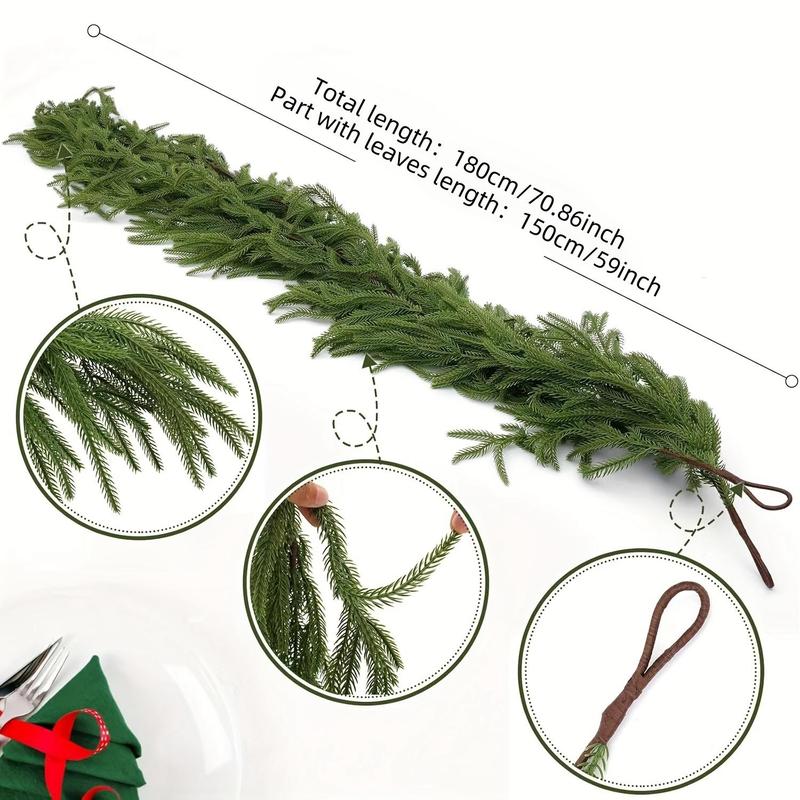 Artificial Pine Hanging Garland, 1 Count 59in Fake Greenery Pine Garland  Ornaments , Decorative Plant for Home Party & Festival & Outdoor Decor