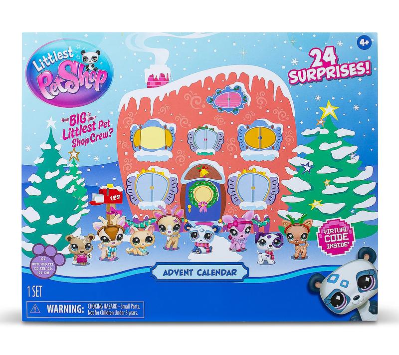 Littlest Pet Shop 24 Days of Surprises Advent Calendar with 8 Pets and 16 Accessories for Christmas Decor - Unisex Ornaments