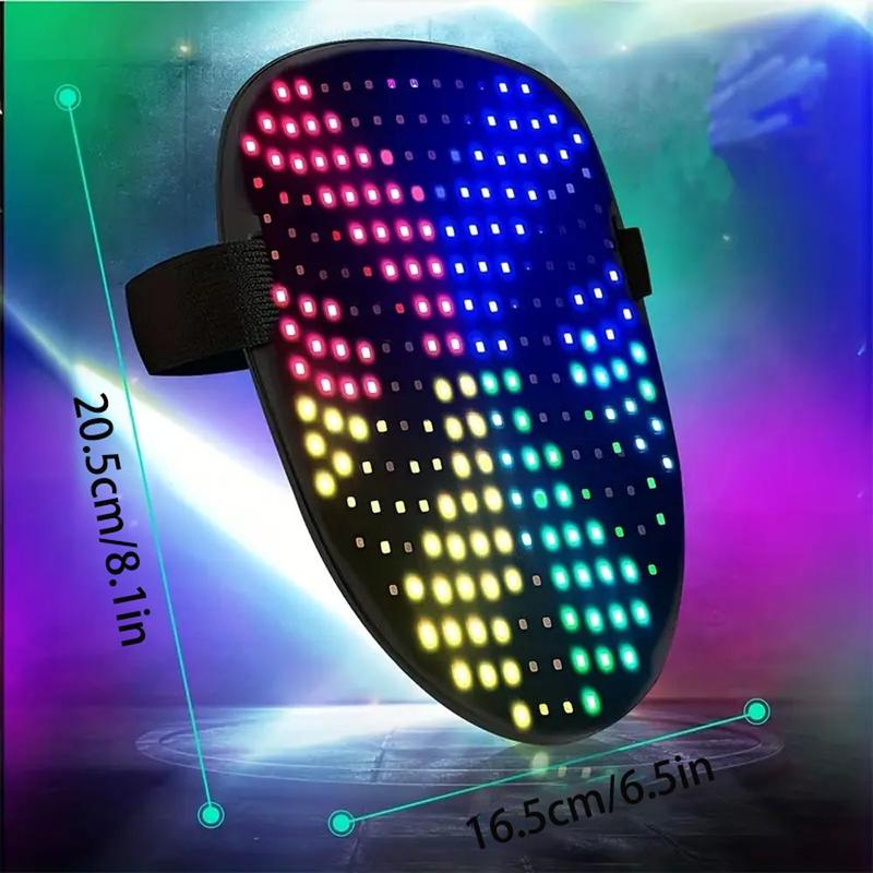 USB Rechargeable LED Mask, Glowing Mask Light with 50 Patterns Glow in the Dark Mask, Funny Party Festival Mask, LED Light Party Decoration Supplies, Neon Lights Room Decor, Party Dress Up Supplies, Stocking Fillers Gift