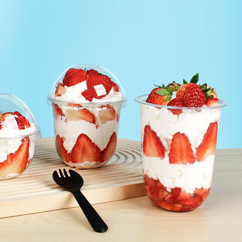 Clear Dessert Cup with Lid, 50pcs Disposable Dessert Cup, Dessert Container for Yogurt, Fruit Salad, Ice Cream, Pudding, Cake, Party Supplies